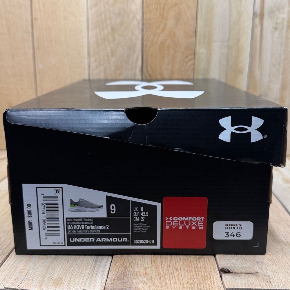 Under Armour HOVR Turbulence 2 Men’s Running Shoes Size 9 Gray/Green - Picture 12 of 15
